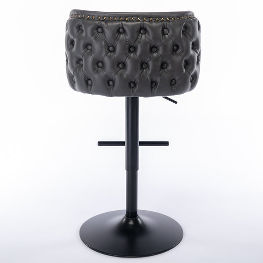 A&A Furniture Modern Swivel Bar Stools in Dark Gray Set of 2
