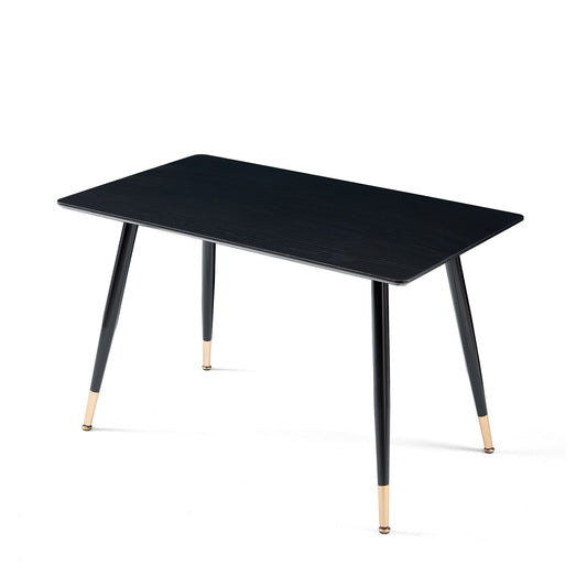 Black Modern Kitchen Dining Table with Gold Tipped Legs