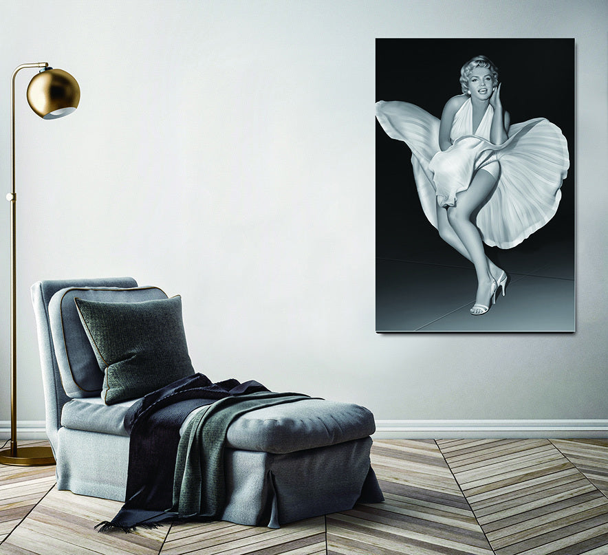 Oppidan Home "White Dress of Marilyn Monroe" Acrylic Wall Art 48"H x 32"W