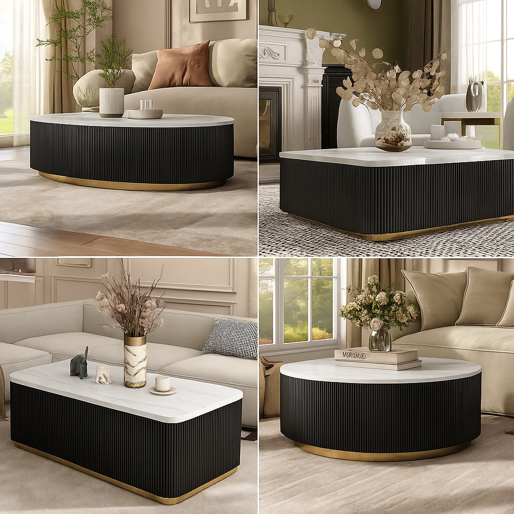 Virden Genuine Marble Accent Table Collection