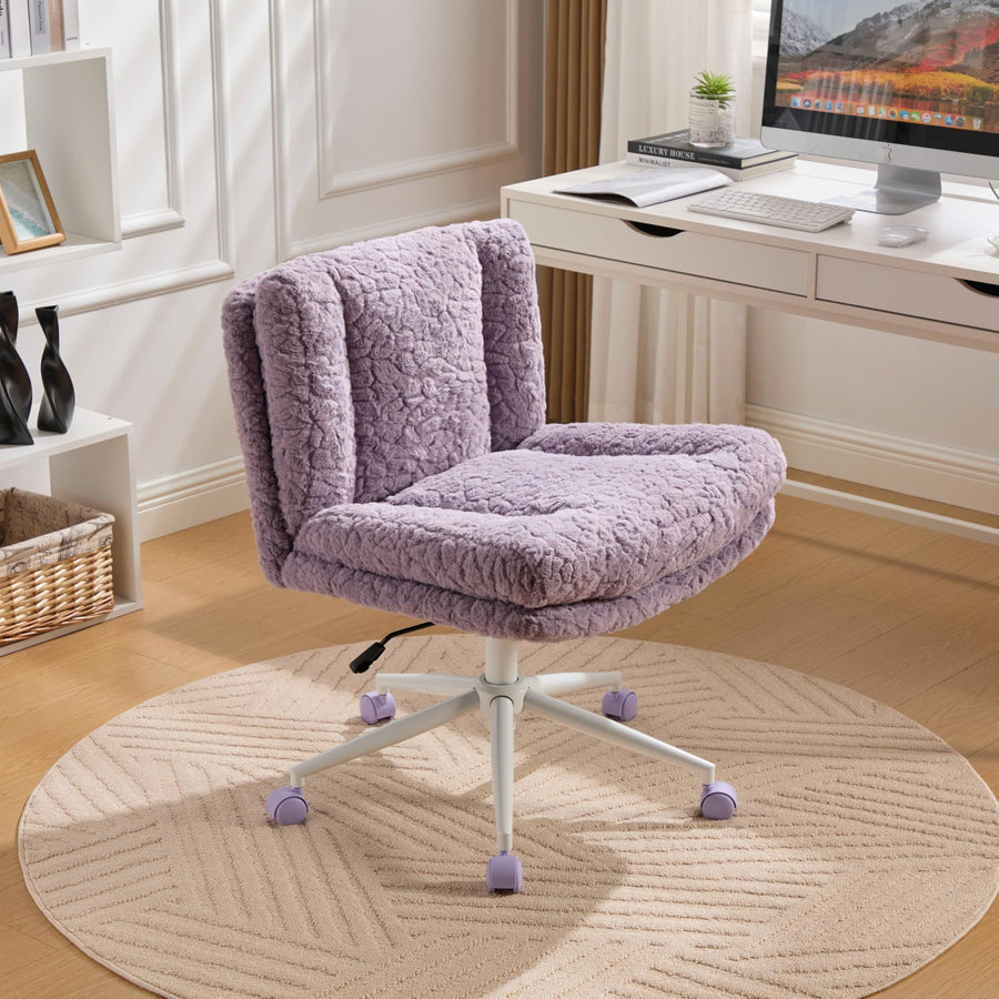 Violet faux fur Office Chair