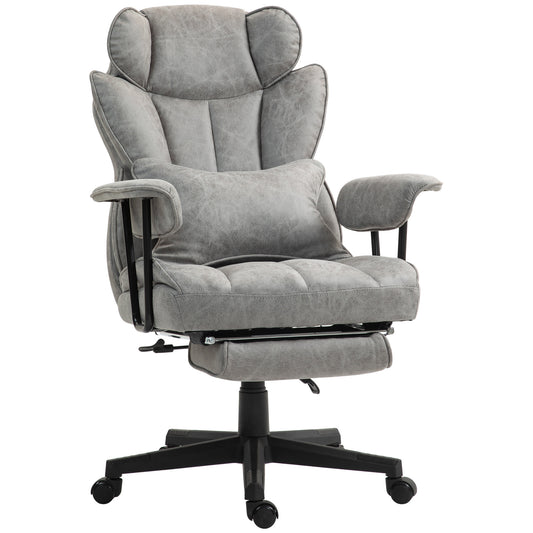 Caroline Big & Tall Teddy Fabric Upholstered Office Chair, Gray