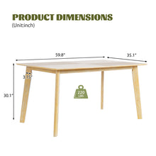 Retro Dining Table, Kitchen Room Table for 6, Minimalist Rectangular Dinette Table for Dining Room and Kitchen, Rubberwood Legs - detail view 2