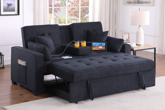 Cody II 70" Modern Gray Woven Fabric Sleeper Sofa - Dark Gray