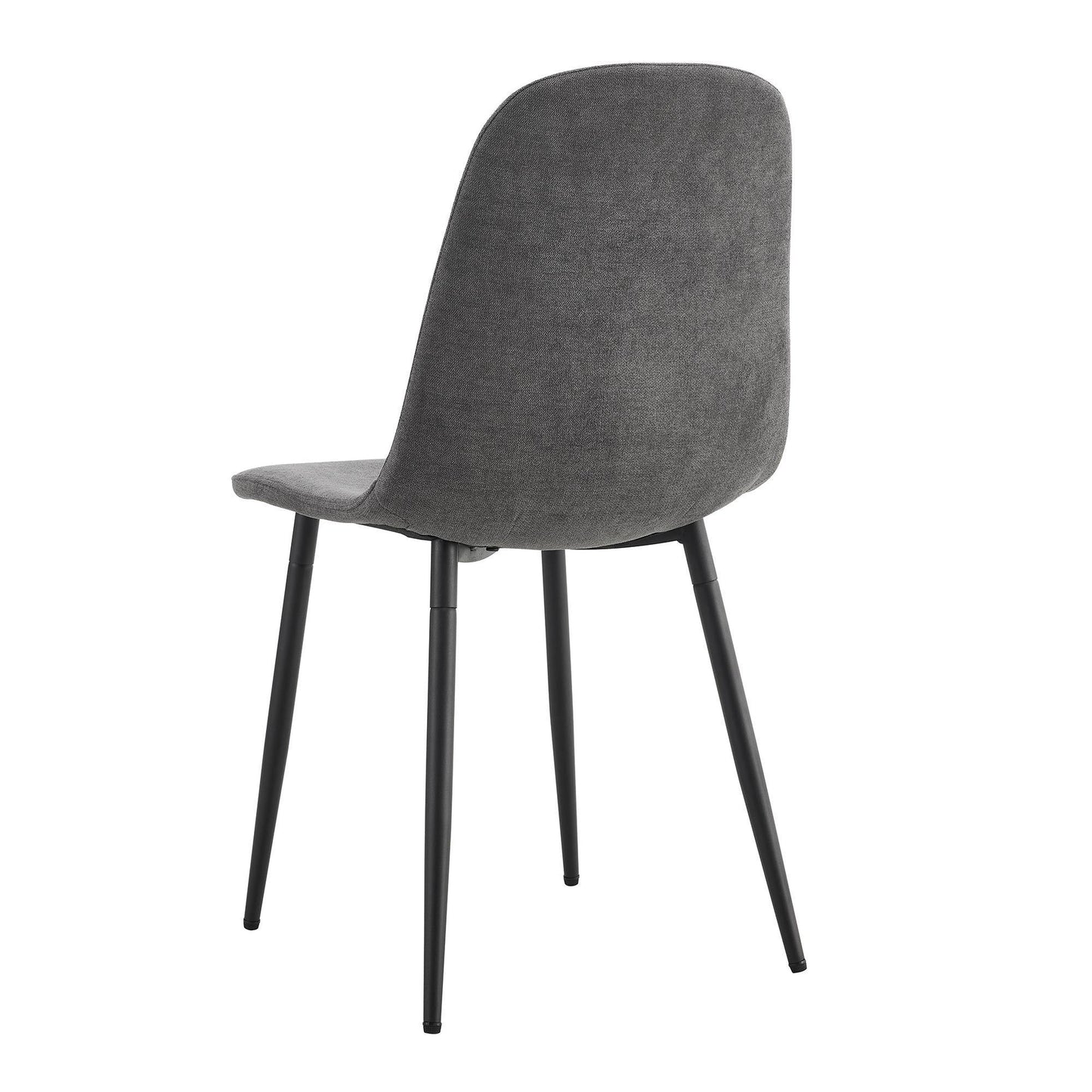 Lea Modern Minimalist Dining Side Chairs with Black Legs Set of 4