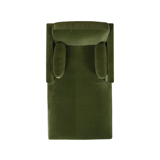 Knox 65' Modern Farmhouse Chaise Lounge Chair - Olive & Green - detail view 2