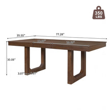 60'-78' Extendable Dining Table, Farmhouse Wooden Kitchen Table with Removable Leaf, Large Expanding Table for 4-8, Walnut - detail view 4