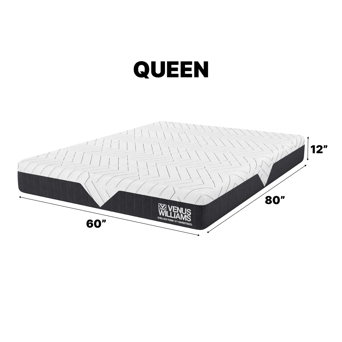 Venus Williams Collection Legend 12' Foam Mattress - Queen - White Foam - 80'l X 60'w X 12'h - detail view 3