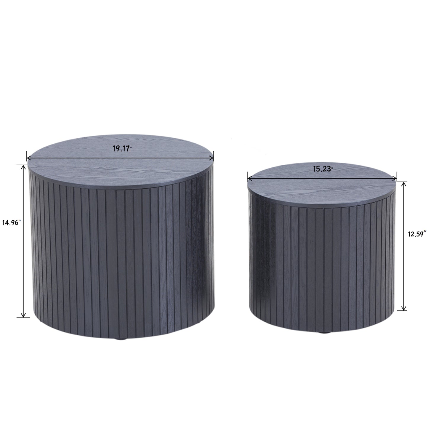 Black Nesting Tables with Black Legs - detail view 3