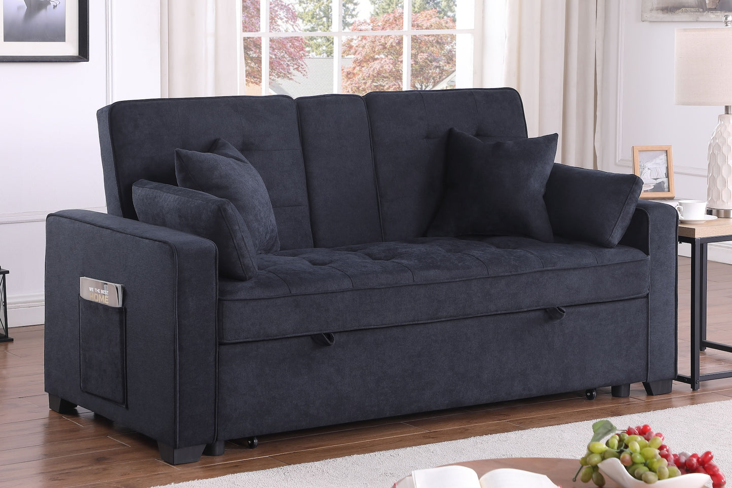 Cody II 70" Modern Gray Woven Fabric Sleeper Sofa - Dark Gray