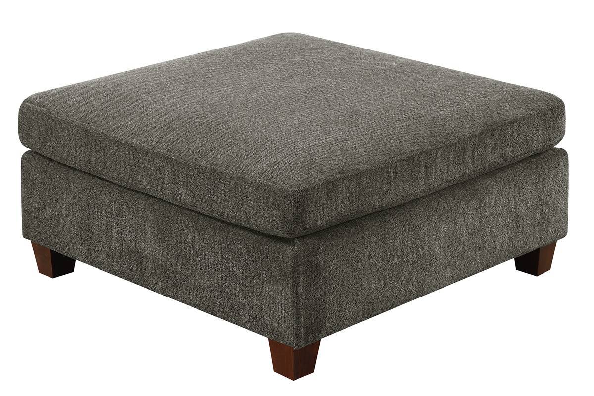 Living Room Furniture Grey Chenille Modular Sectional 6pc Set Corner L-Sectional Modern Couch 2x Corner Wedge 2x Armless Chairs and 2x Ottomans - detail view 7