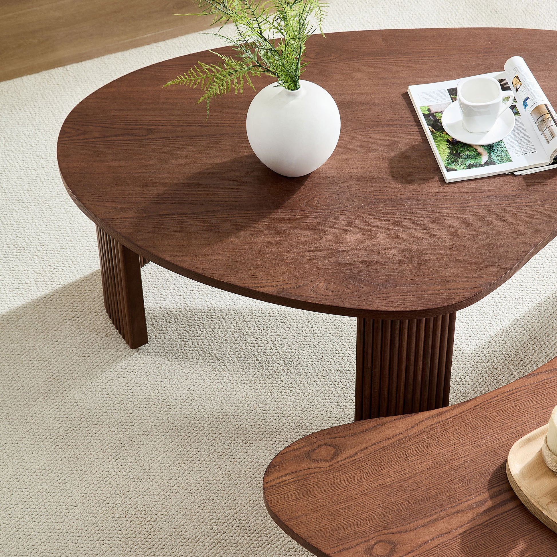 Walnut Nesting Tables with Wood Legs - detail view 8