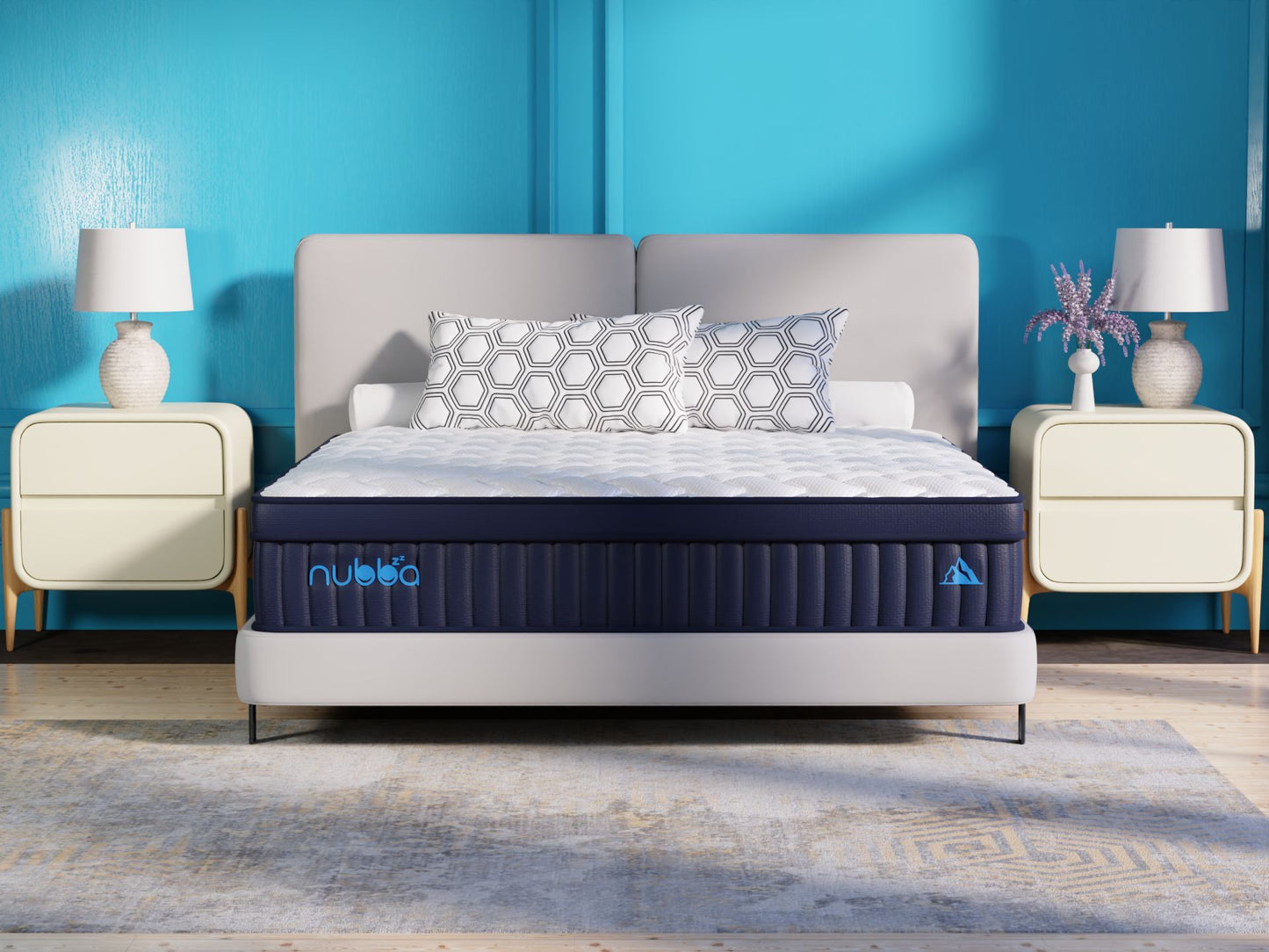 NUBBA 14' TWIN SIZE ELITE LUXURY HYBRID MATTRESS - FIRM - White - primary color shot