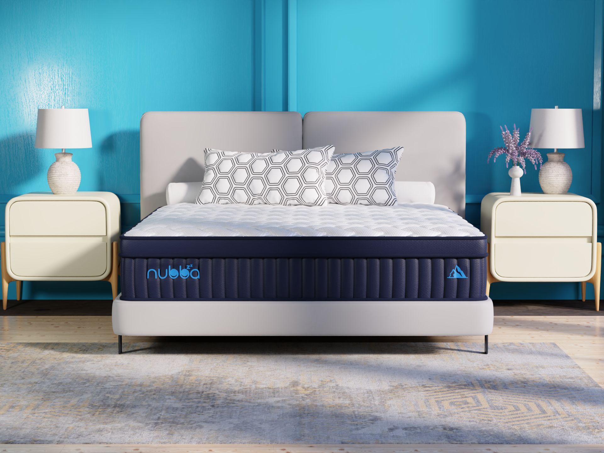 NUBBA 14' TWIN SIZE ELITE LUXURY HYBRID MATTRESS - FIRM - White - primary color shot