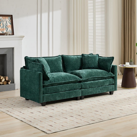 Green Chenille Loveseat