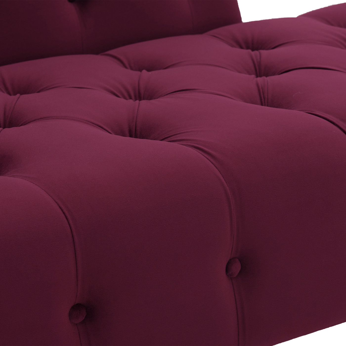 Samuel Tufted Roll Arm Chaise Lounge - Burgundy - detail view 4