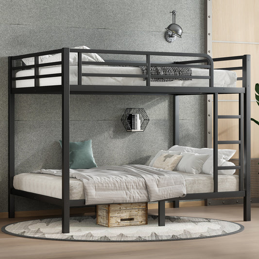 Metal Full over Full Bunk Bed for Teens and Adults - Black - primary color shot