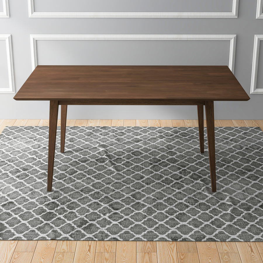 Levi Modern Style Solid Wood Rectangular Dining Kitchen Table Brown Finish - primary color shot
