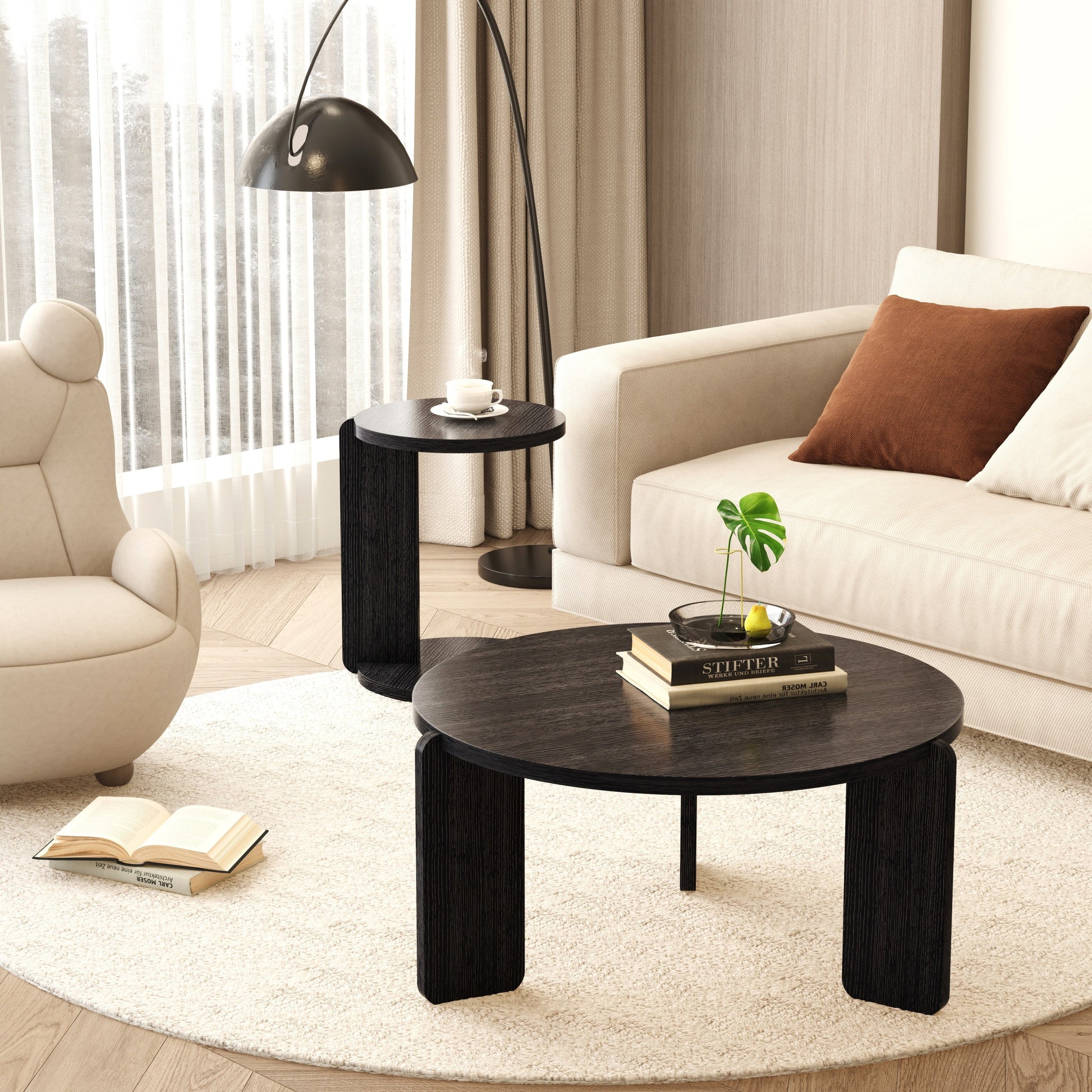 Black Nesting Tables with Black Legs - detail view 6
