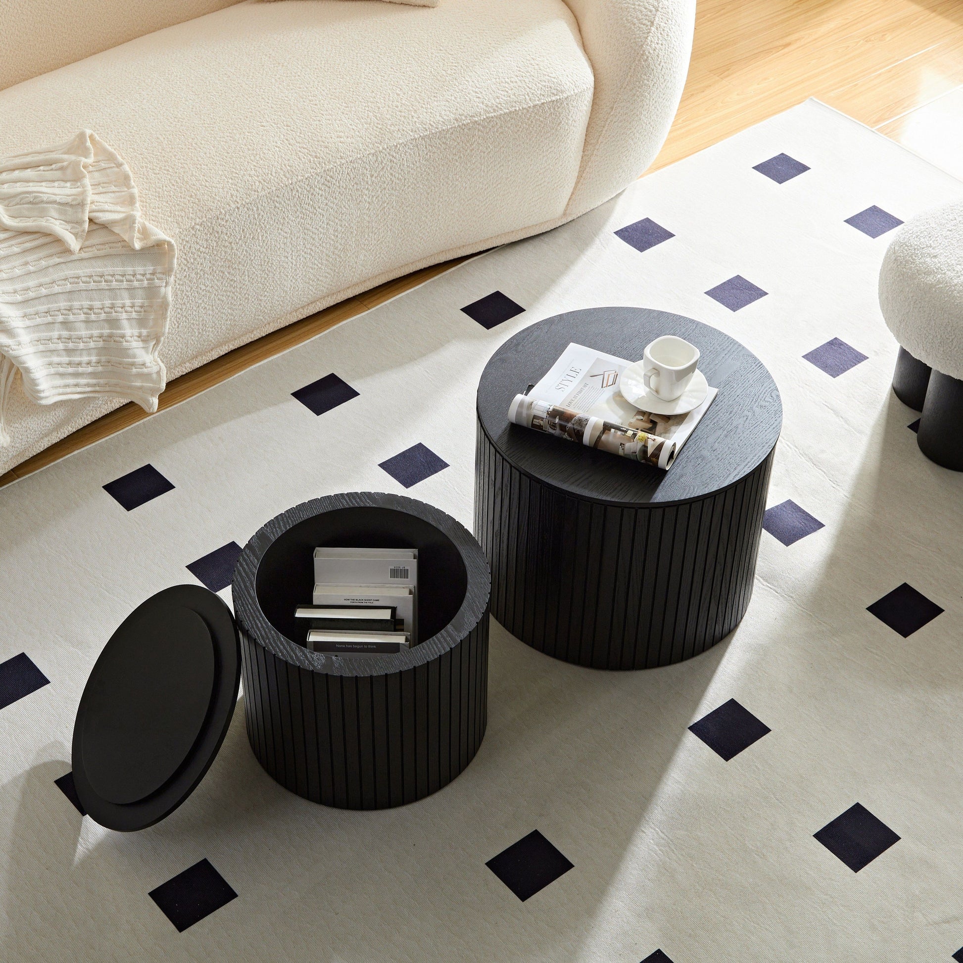 Black Nesting Tables with Black Legs - detail view 2