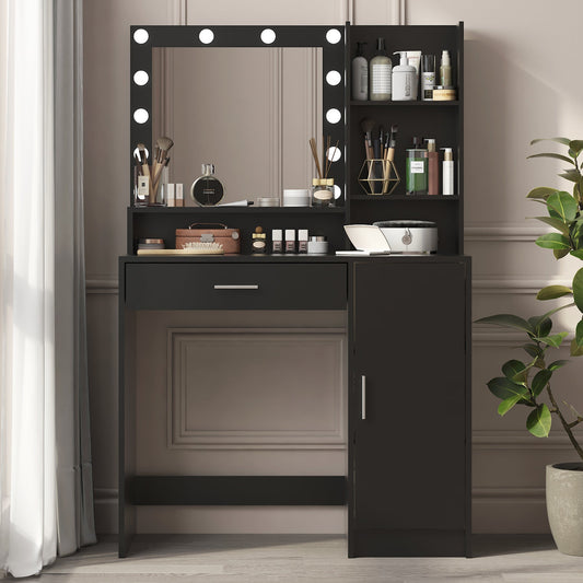 Galadriel Contemporary Bedroom Vanity, Black