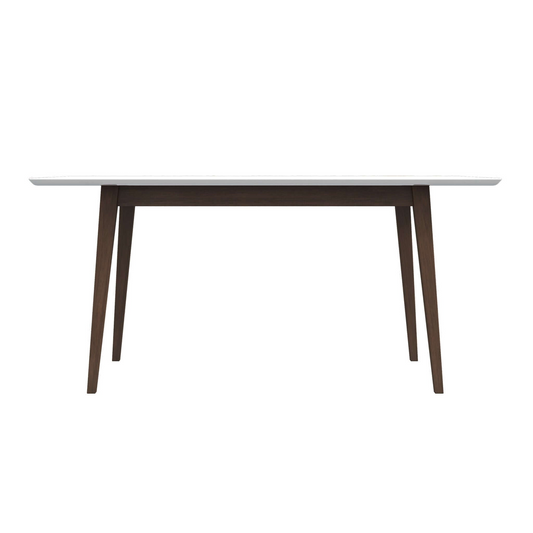 Levi Modern Style Solid Wood Rectangular Dining Kitchen Table Dark Brown White 47 Inches - primary color shot