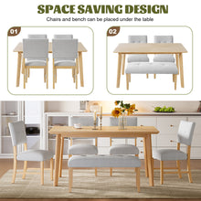 Retro Dining Table, Kitchen Room Table for 6, Minimalist Rectangular Dinette Table for Dining Room and Kitchen, Rubberwood Legs - detail view 4
