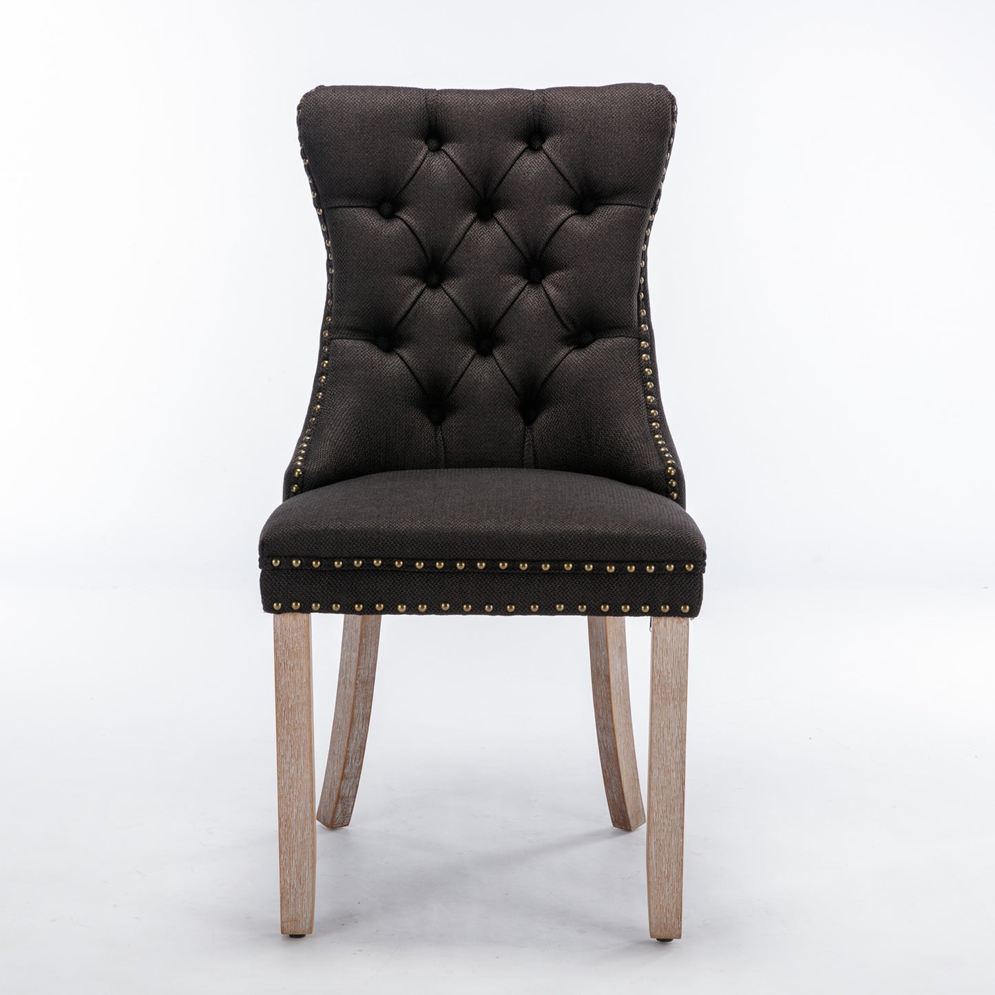Niki Modern Velvet Side Chair with Nailhead Trim Set of 2 Black