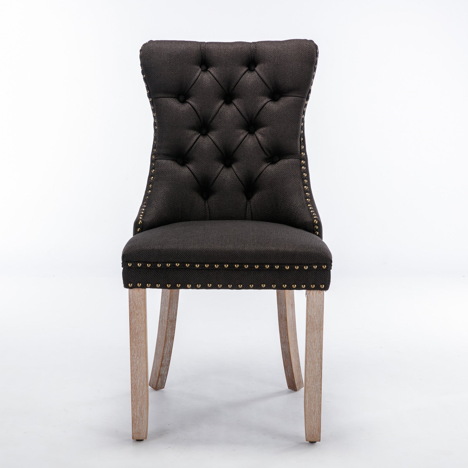 Niki Modern Velvet Side Chair with Nailhead Trim Set of 2 Black
