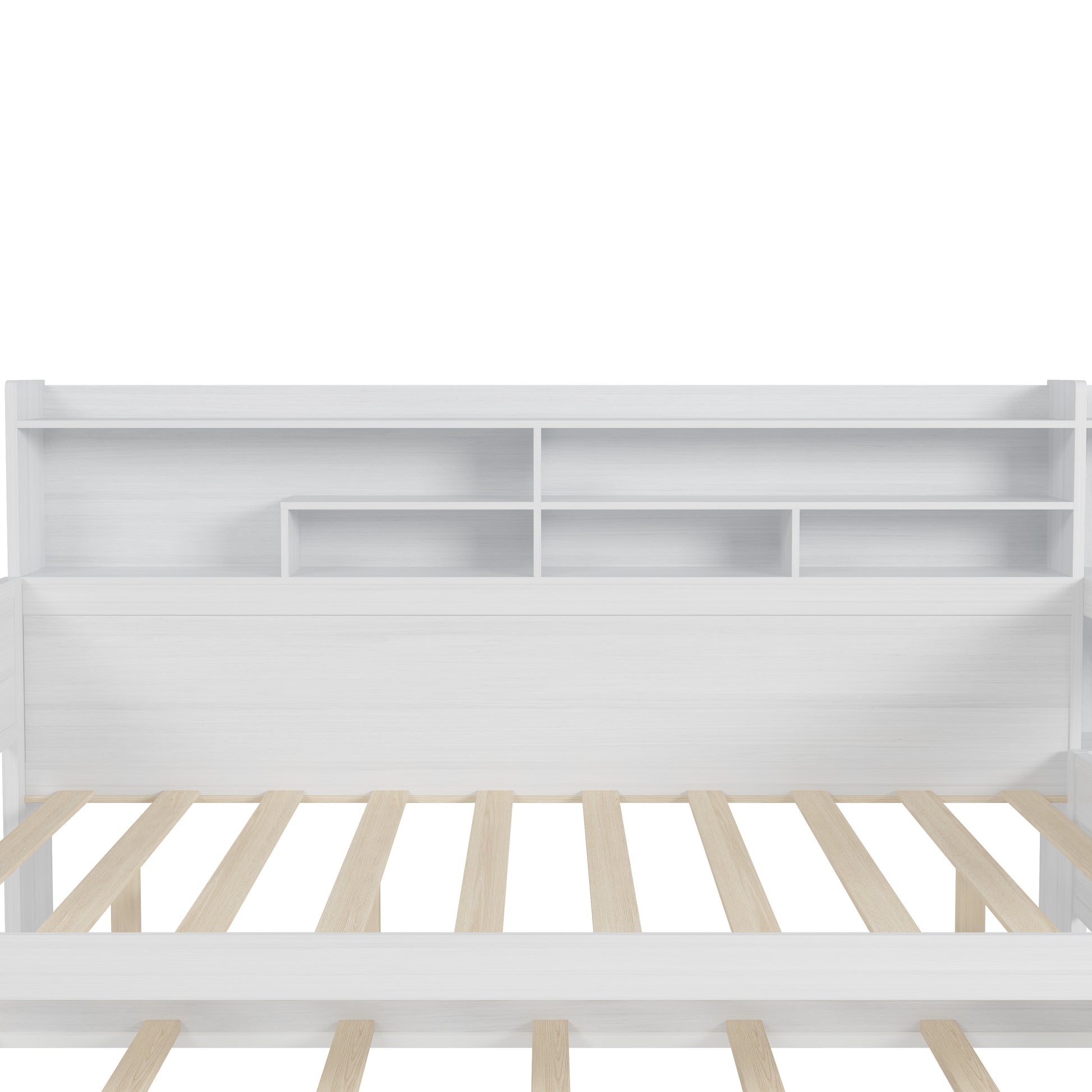 Mason Full Size Wooden Daybed with Bookcase Headboard & Trundle