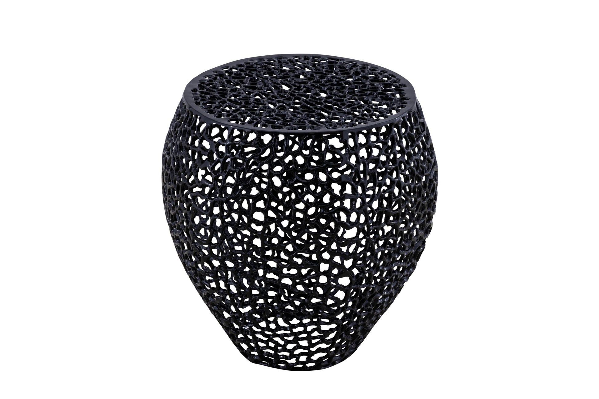 Azriel Aluminum Mesh Side Table, Black