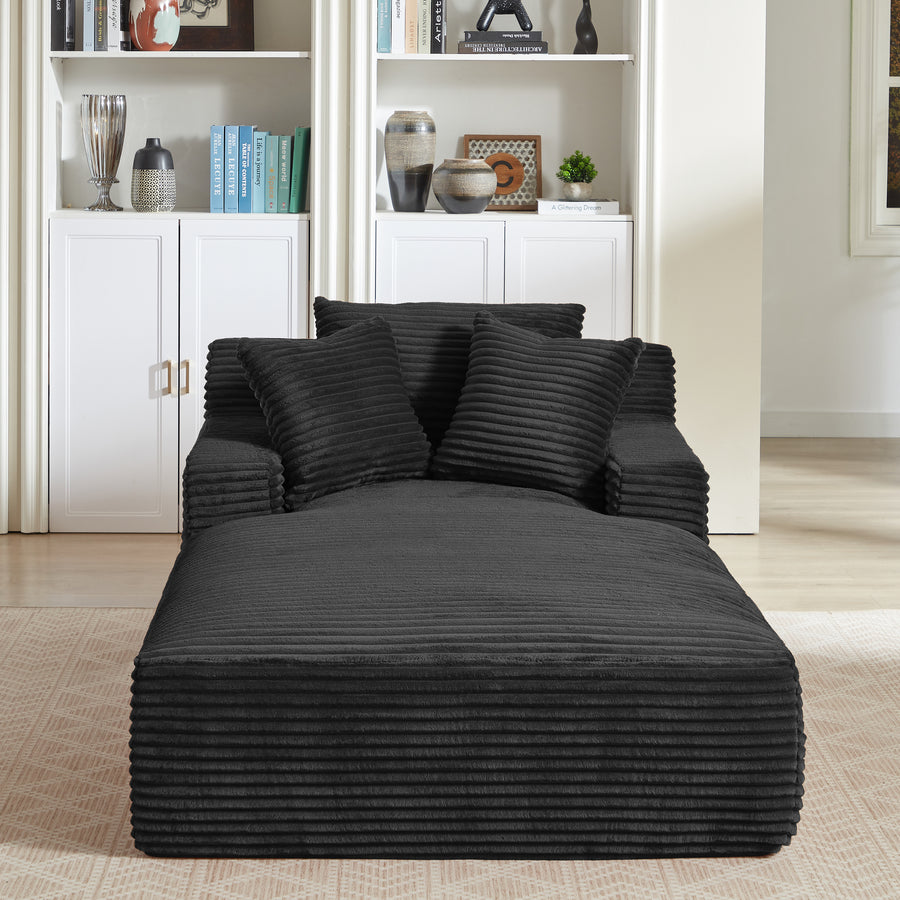 Oversized Chaise Lounge Chair Indoor - Black - primary color shot