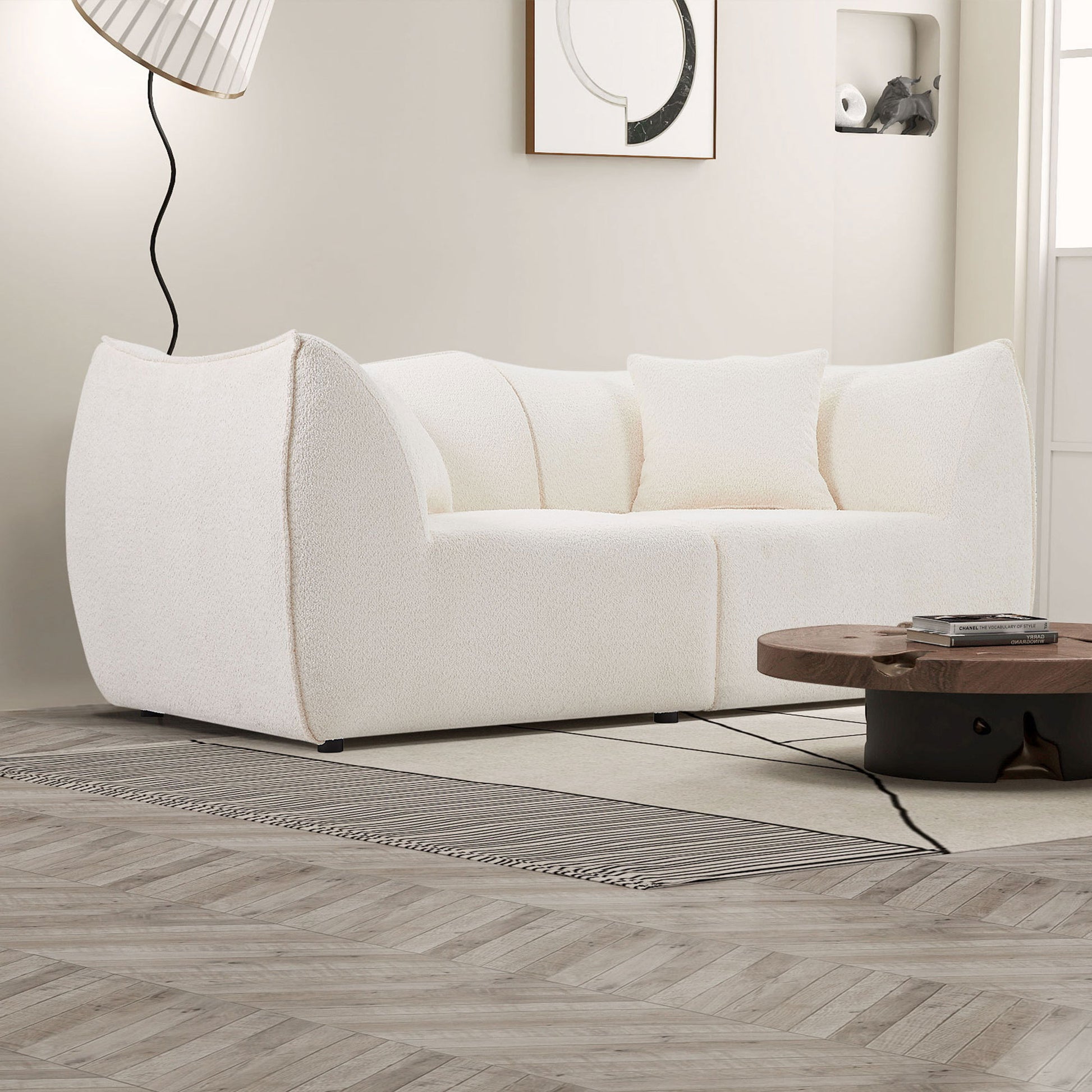 Zulema 79" Modern Deep Seat Upholstered Sofa, Beige