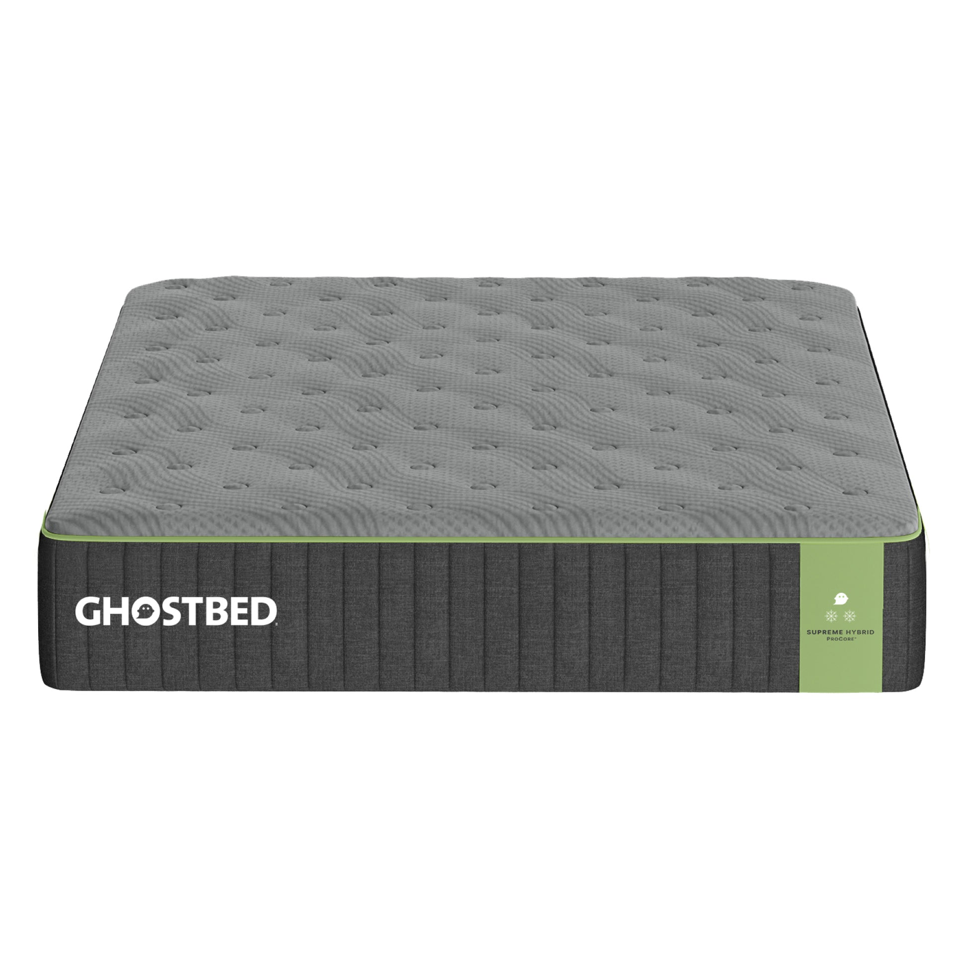 Ghostbed Supreme 12' King Hybrid Mattress with Ghost Ice Quilted Cover in Grey - primary color shot