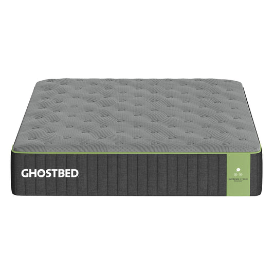 GhostBed Supreme 12' Queen Hybrid Mattress with Ghost Ice Quilted Cover in Grey, Foam Construction