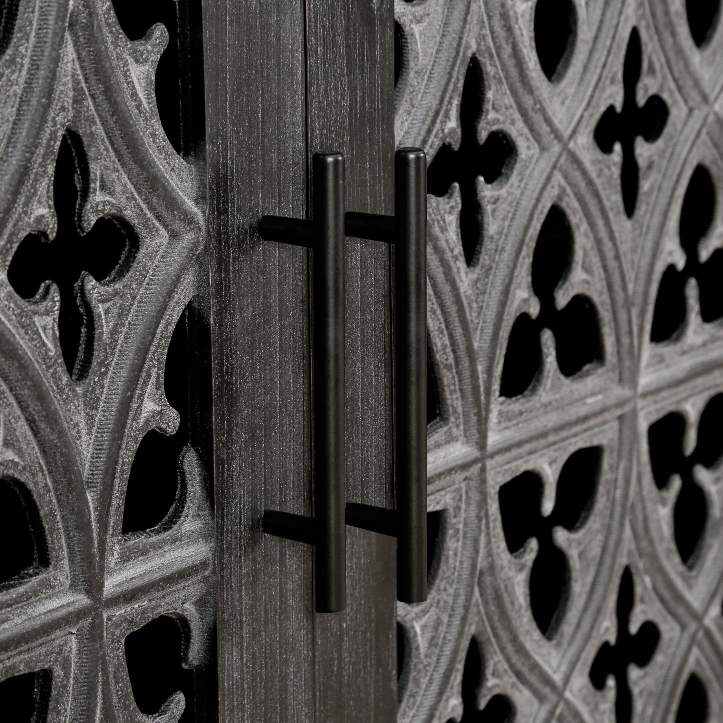 Hollis Hollow Door Antique Cabinet, Antique Black