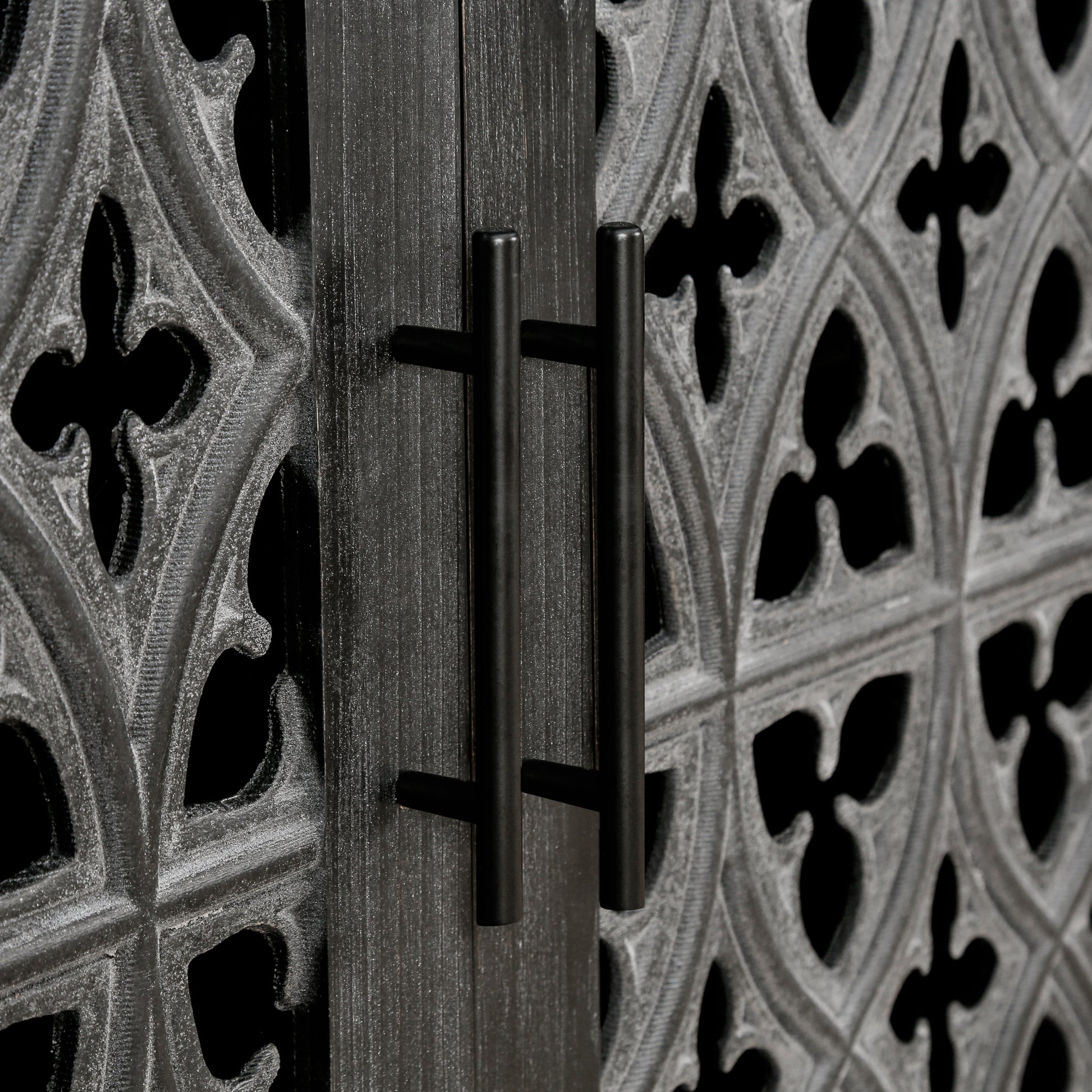 Hollis Hollow Door Antique Cabinet, Antique Black