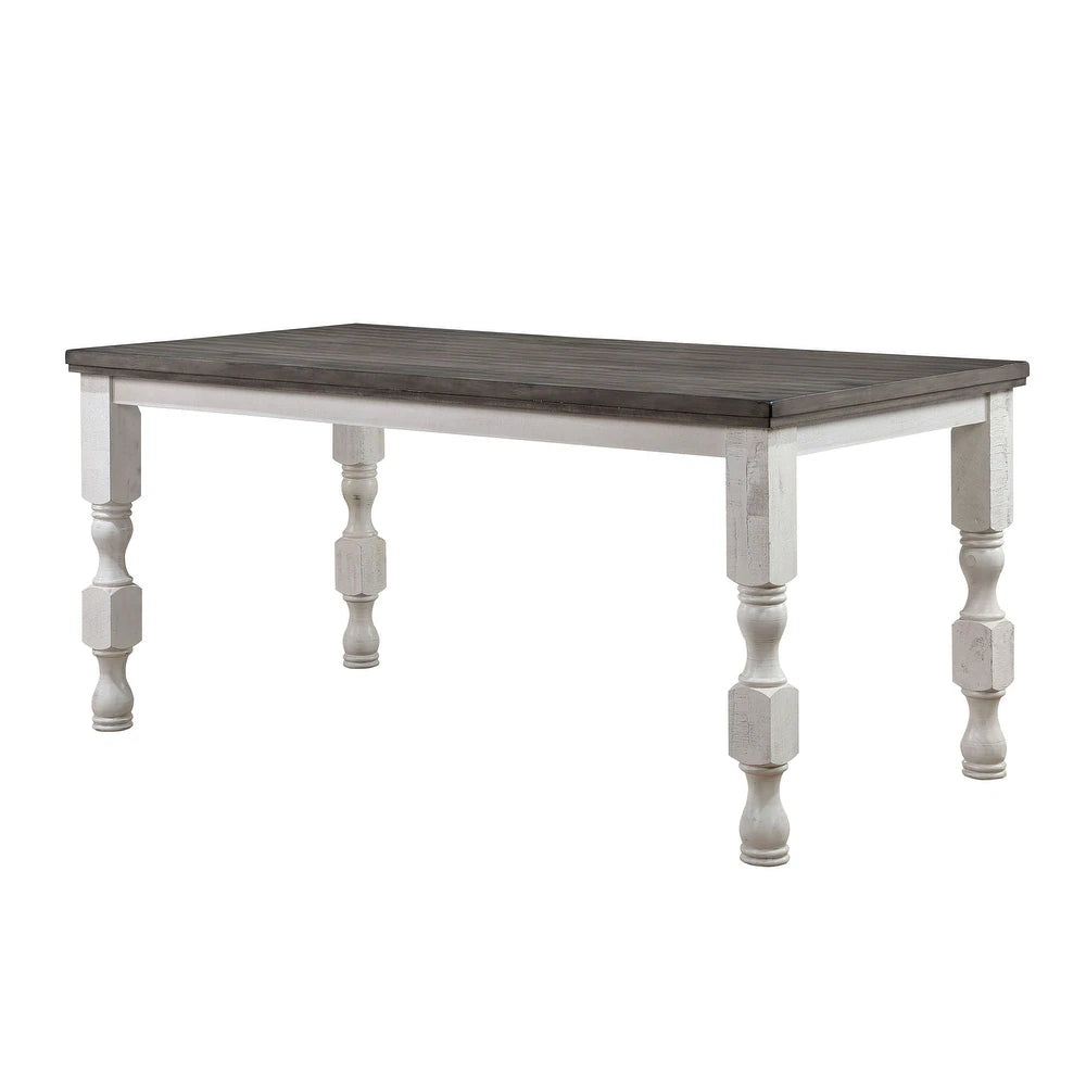 Calabria Rustic Farmhouse Counter Height Dining Set - Antique White & Gray