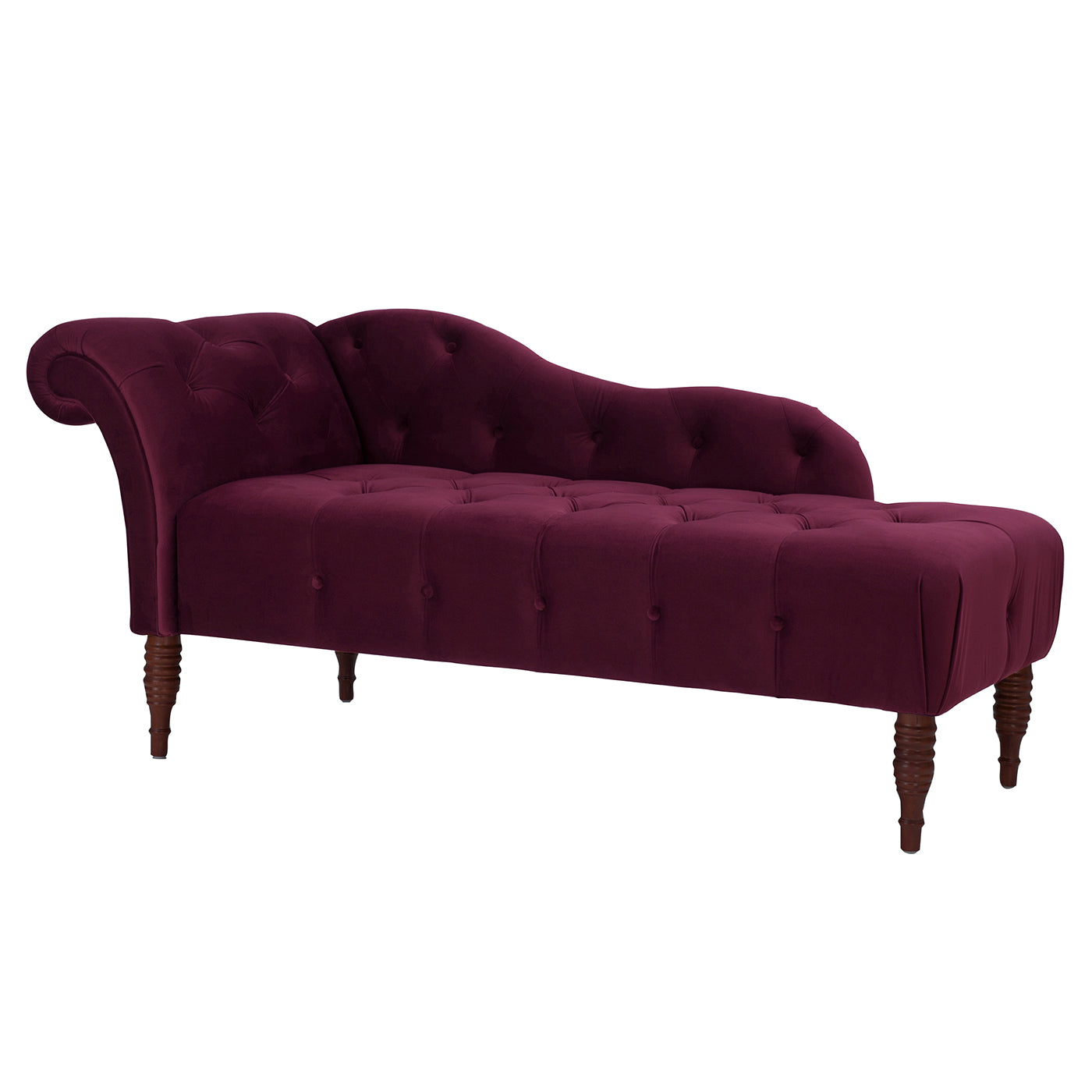 Samuel Tufted Roll Arm Chaise Lounge - Burgundy - detail view 6