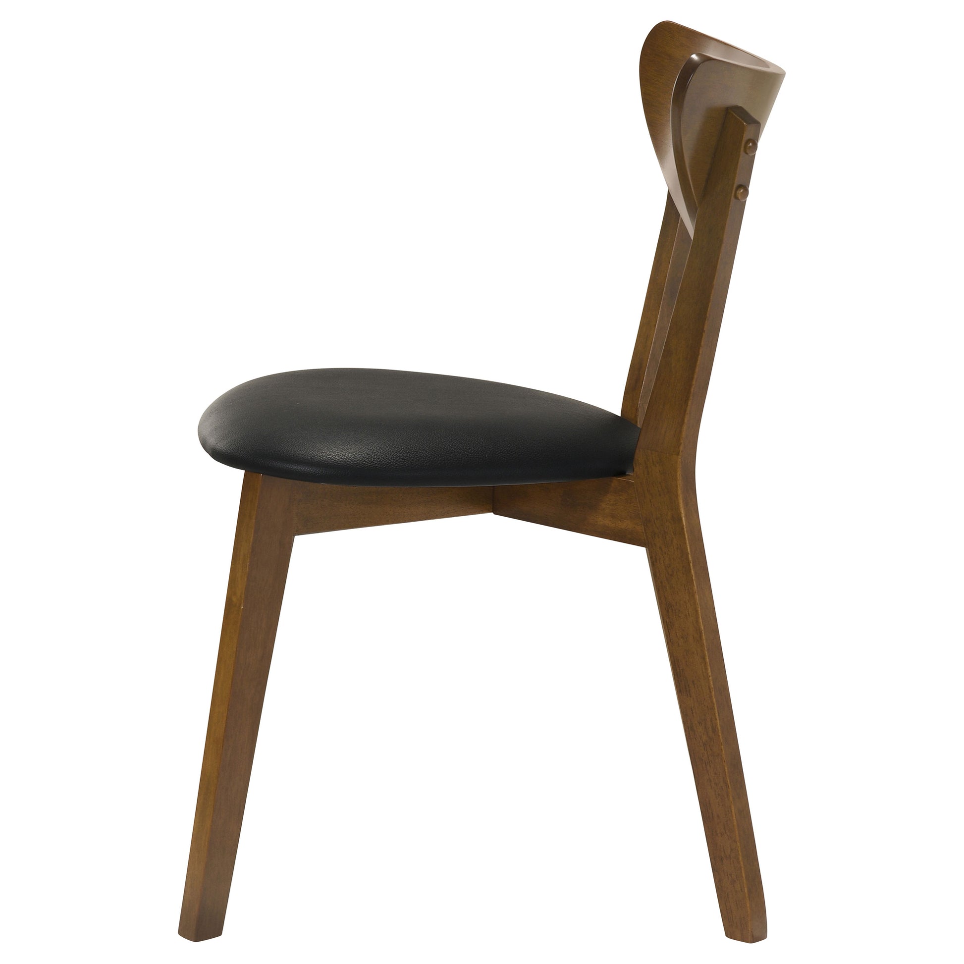 Jedda Mid-Century Walnut Dining Chair – Black & Walnut - Finally Home Furnishings LLC