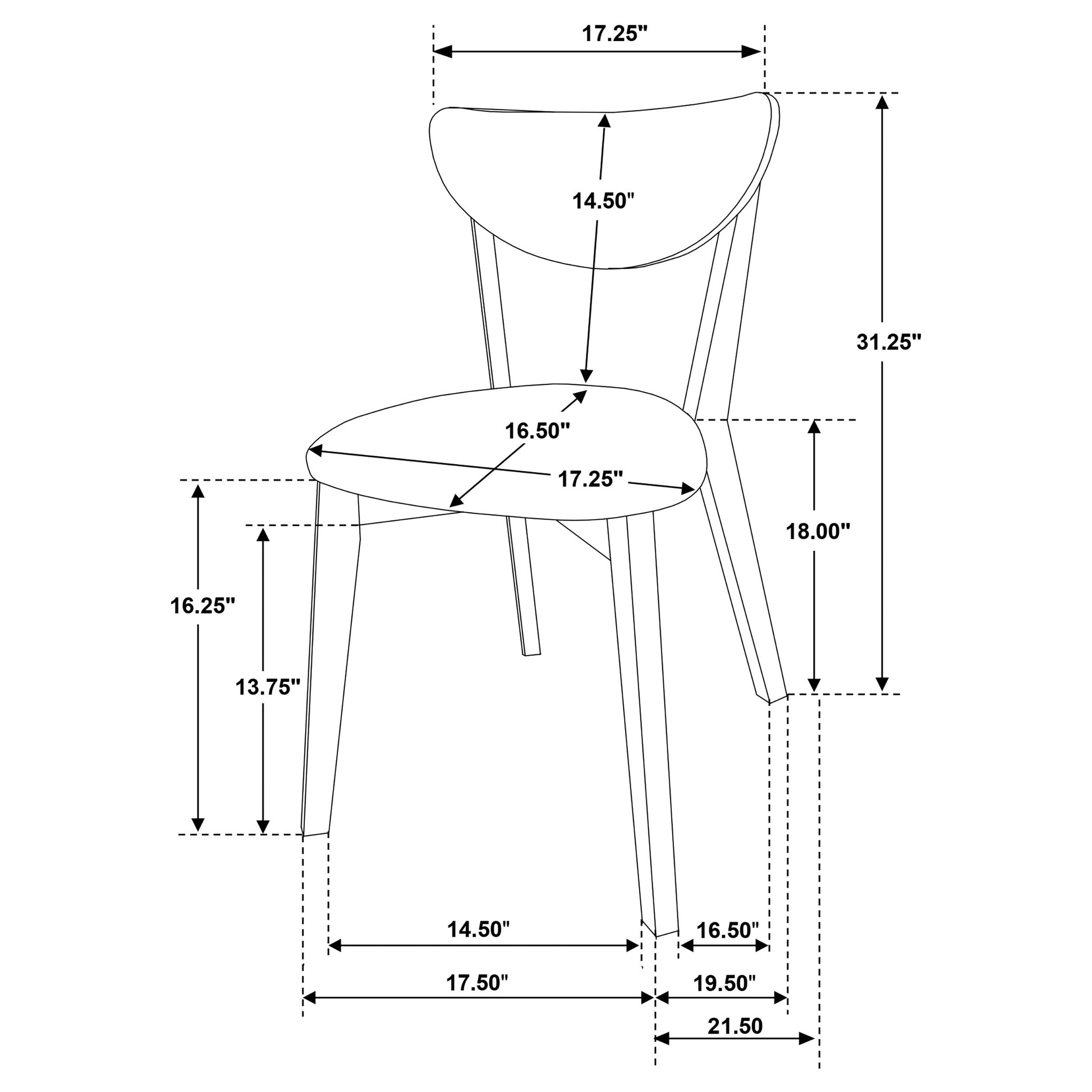 Jedda Mid-Century Walnut Dining Chair – Black & Walnut - Finally Home Furnishings LLC