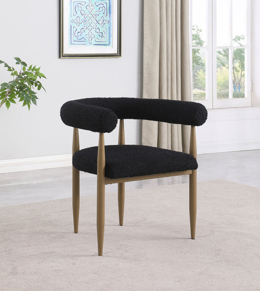 Dunmore Boucle Upholstered Dining Arm Chair Black, Set of 2