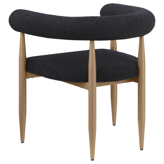 Dunmore Boucle Upholstered Dining Arm Chair Black, Set of 2