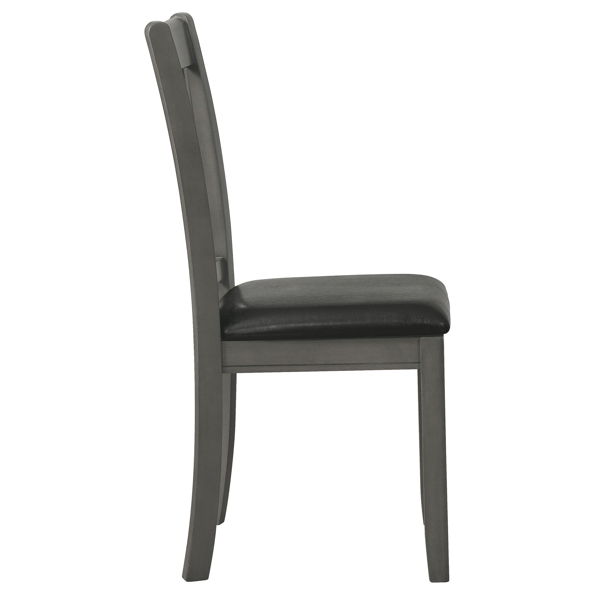 Lavon Wood Dining Side Chair Black and Medium Grey (Set of 2)
