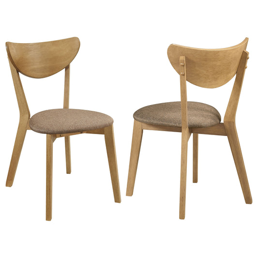 Elowen Mid-Century Modern Side Chairs - Light Brown (Set of 2)