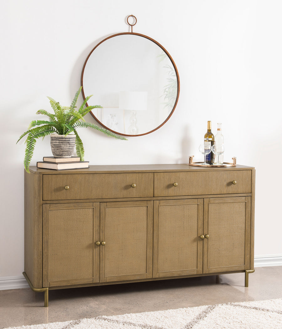 Arini 2-Drawer Cane Door Dining Sideboard - Sand Wash