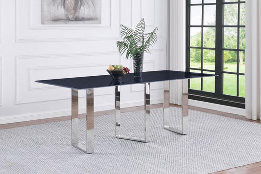 Desden 79-inch Rectangular Sintered Stone Dining Table Grey GREY MARBLE