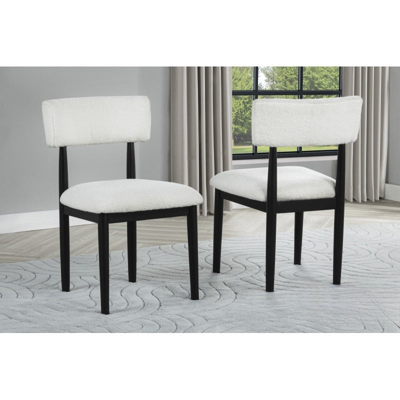 Viera Modern Bouclé Dining Chair – Black (Set of 2)