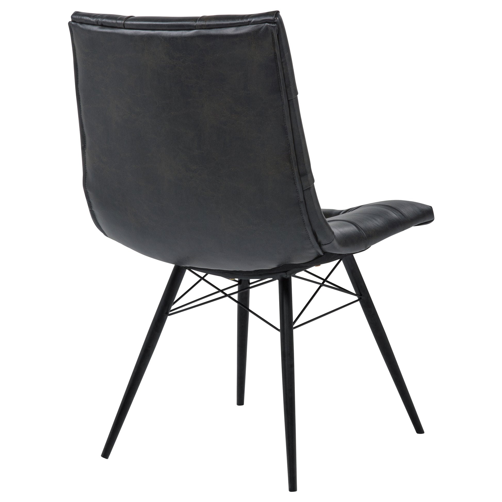 Aiken Faux Leather Upholstered Dining Side Chair Charcoal Grey (Set of 4)