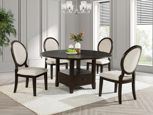 Twyla 5-piece Dining Set Dark Cocoa
